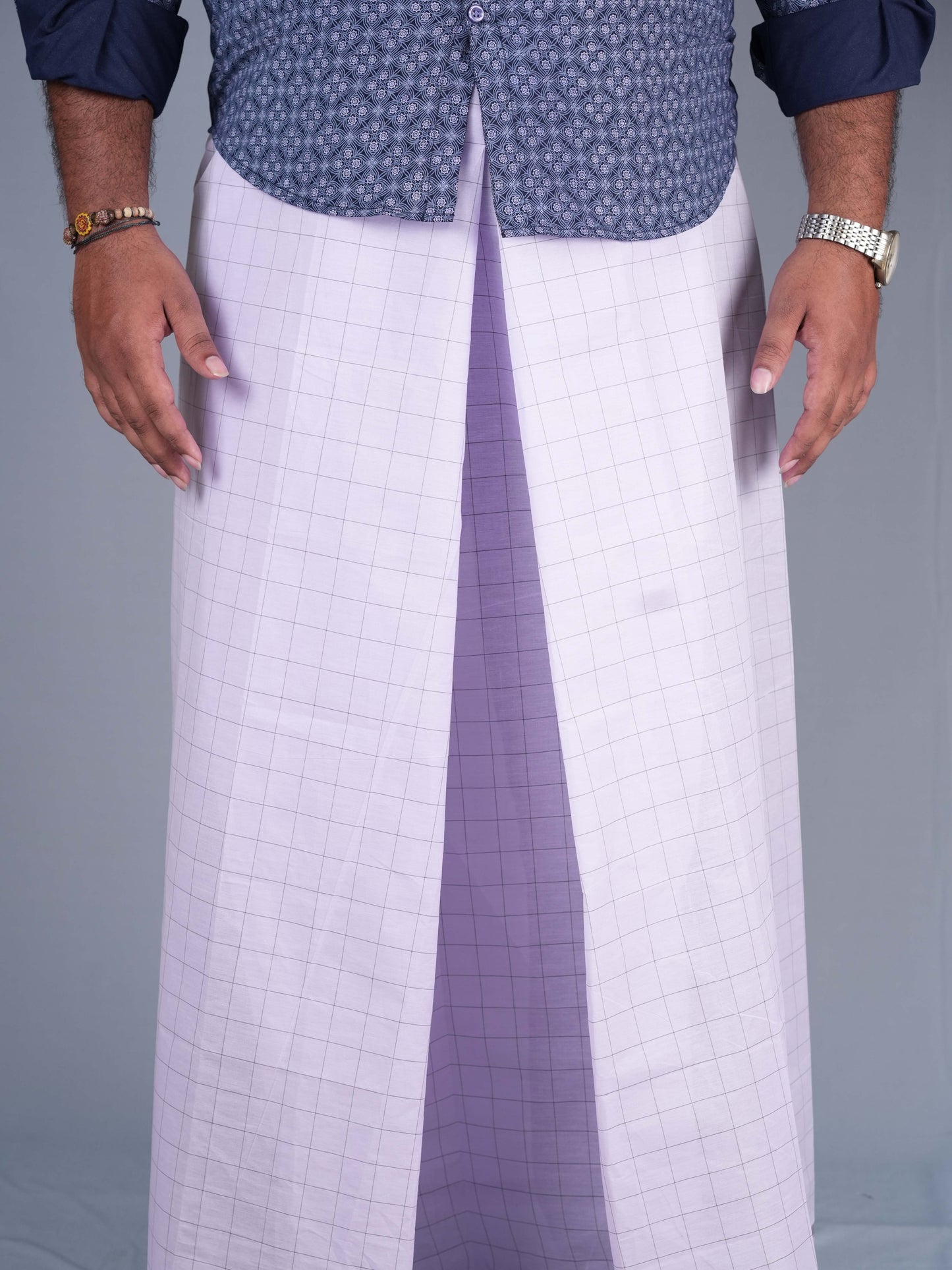 2.20 Mtrs Legend Promax White Check Lungie Model 5