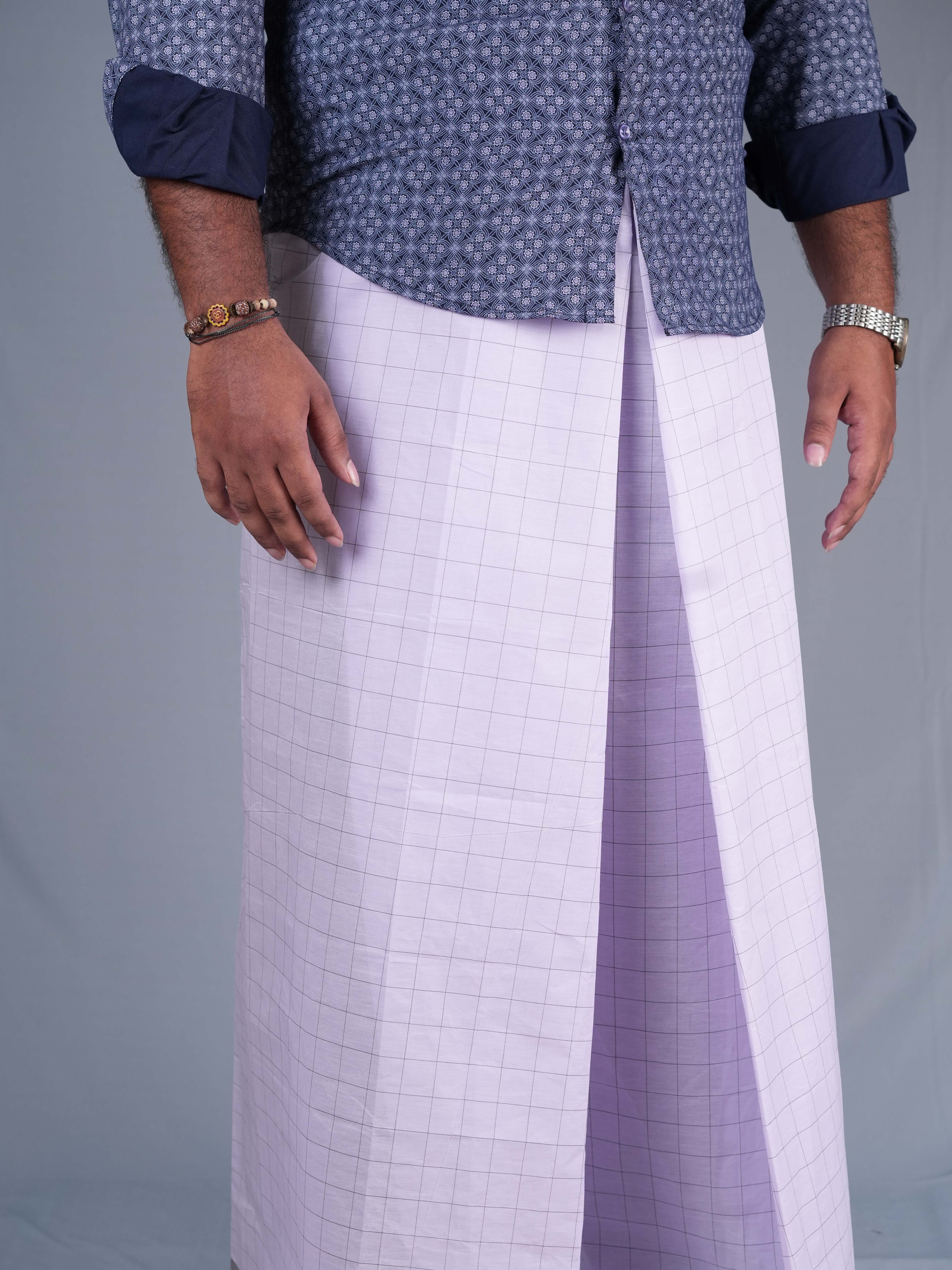 2.20 Mtrs Legend Promax White Check Lungie Model 3