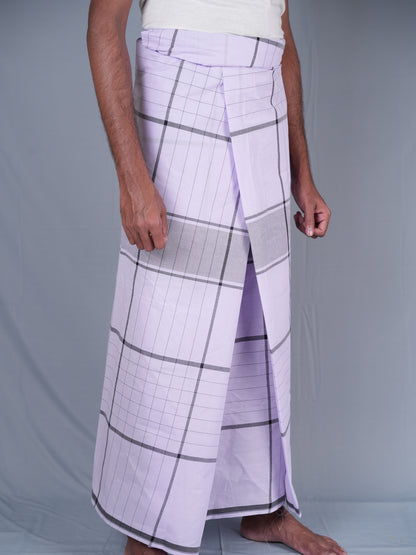 2.20 Mtrs 303 Supreme White Check  Lungie Model 5