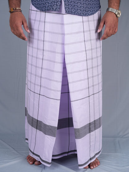 2.20 Mtrs 303 Supreme White Check  Lungie Model 2