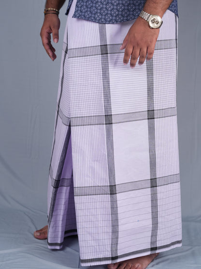 2.20 Mtrs 303 Supreme White Check  Lungie Model 6