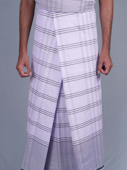 2.10 Mtrs Classic White Check  Lungie Model 2