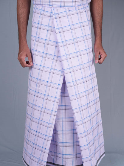 2.20 Mtrs Dolphin Grand White Check Lungie Model 7