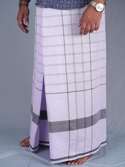 2.20 Mtrs 303 Supreme White Check  Lungie Model 2