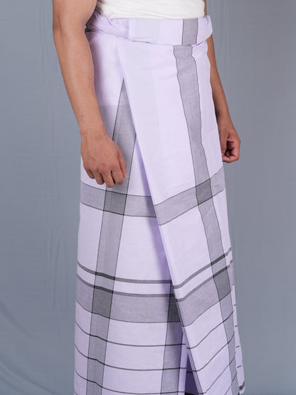 2.20 Mtrs 303 Supreme White Check  Lungie Model 1
