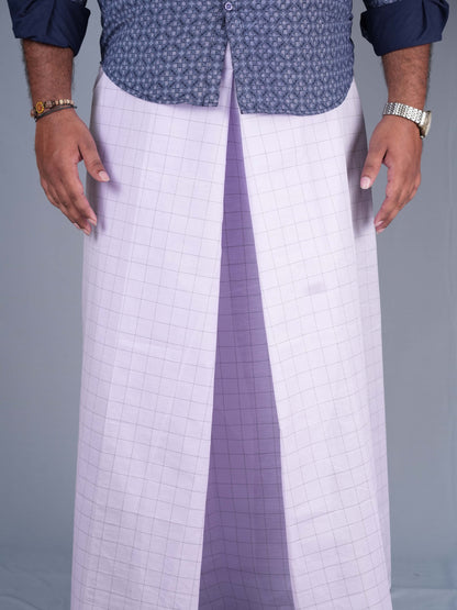 2.20 Mtrs Legend Promax White Check Lungie Model 5