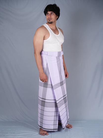 2.20 Mtrs 303 Supreme White Check  Lungie Model 1