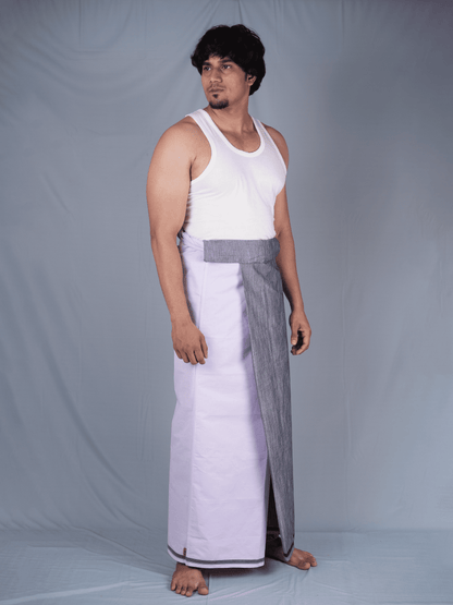 2.20 Mtrs 303 Supreme White Check  Lungie Model 4